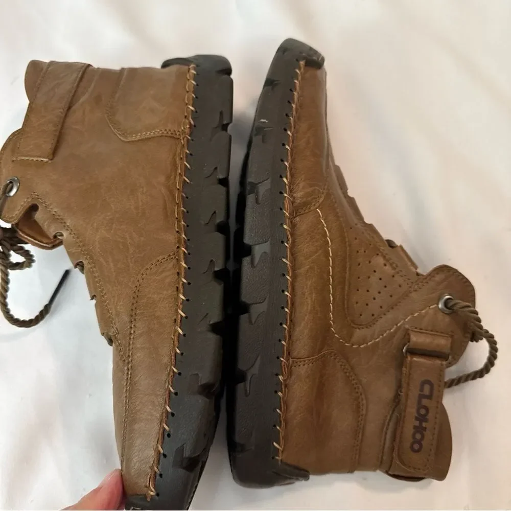 Men's Brown Leather Chukka Boots - Classic Lace-Up Style